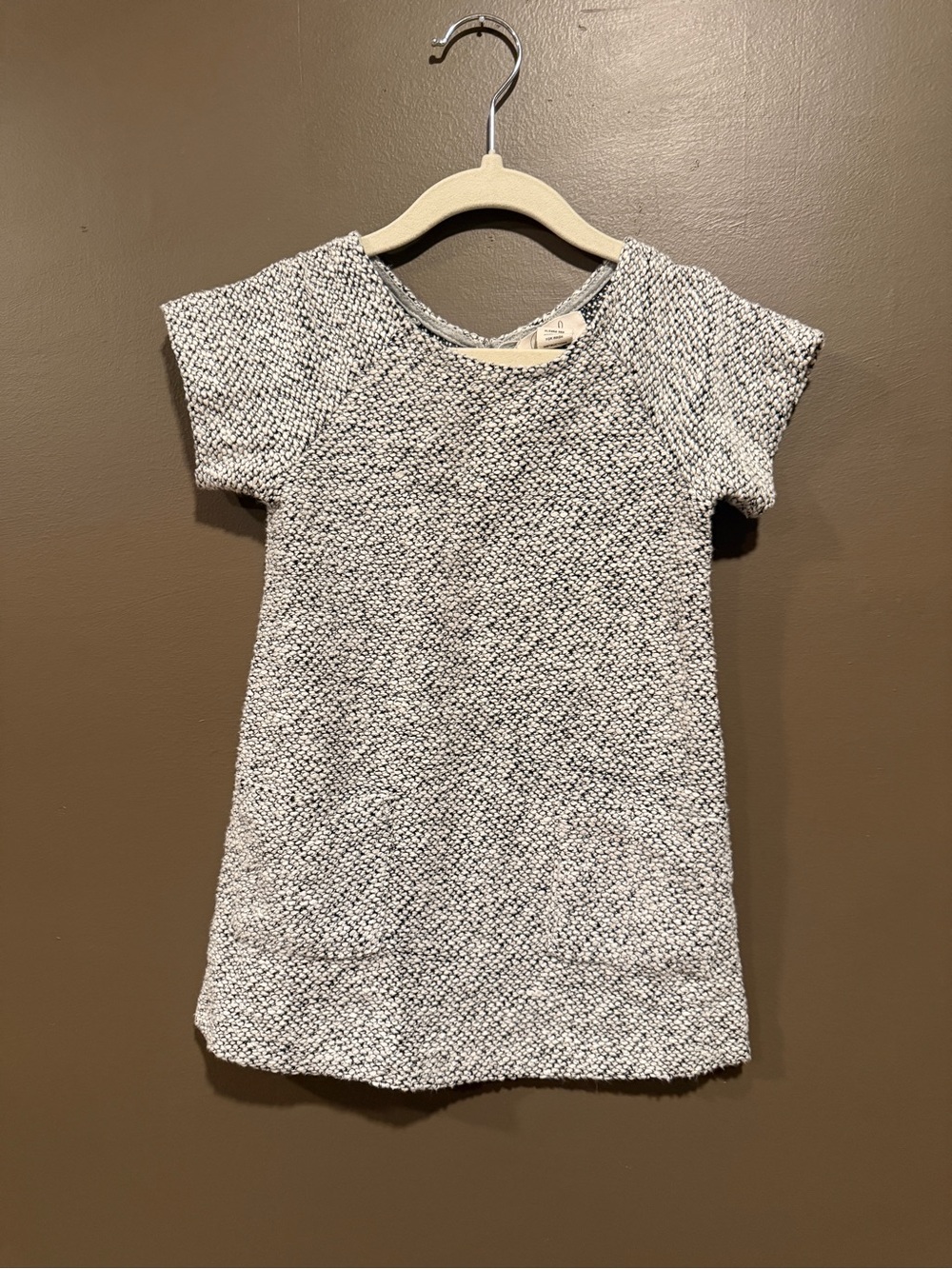 Peek Gray & White Short Sleeve Knit Dress